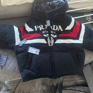 Prada blue and Red Hooded Jacket